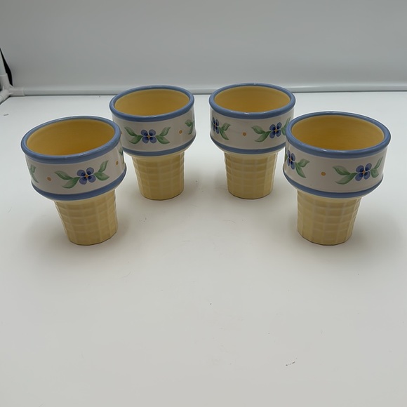Pfaltzgraff Dinnerware, Summer Breeze, Ice Cream Cone Cup- set of four - Picture 13 of 16